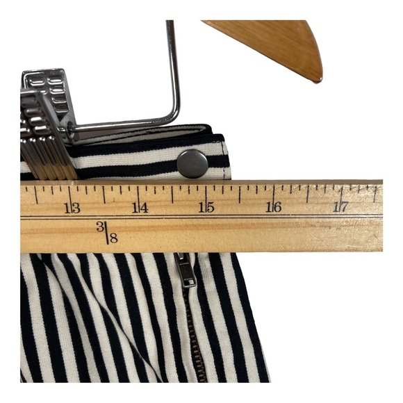 Madewell 1987 Small Ponte Swivel Striped Mini Skirt S Elastic Black White Waist - Picture 8 of 11